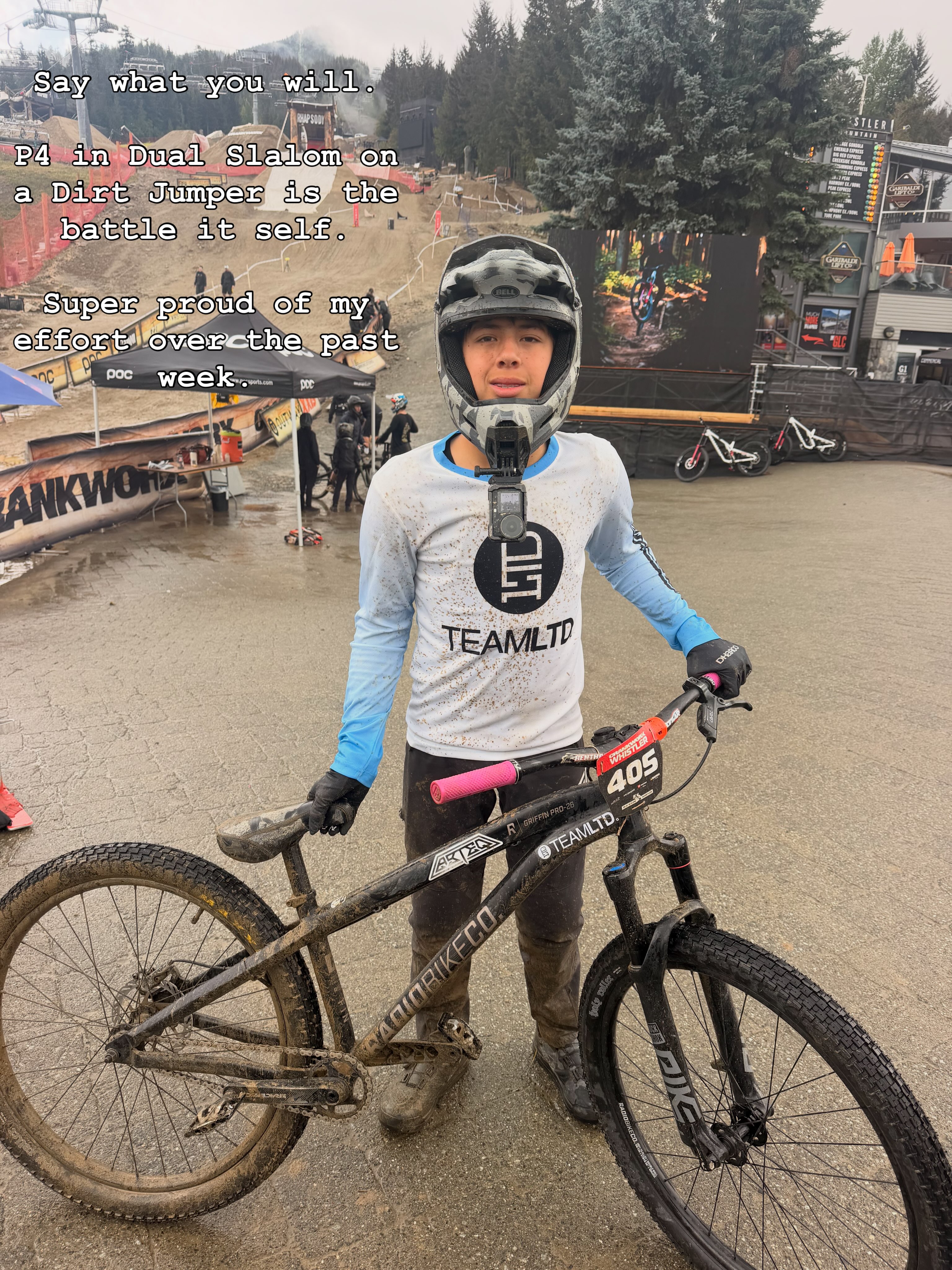 Can’t complain with my effort.  I had to chose which bikes to bring.  I still have pump track at Silverstar so it was logical to bring the downhill and the dirt jumper.  In the end I got P4 in Dual Slalom and it’s only up from here.