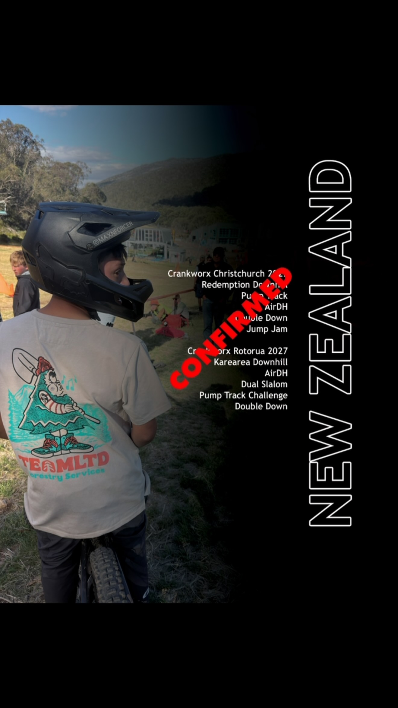 @crankworx NZ rego confirmed. Can’t wait to see what 2027 brings. I’ll be throwing everything NZ can dish out on my @xfusionshox  #rv1  fork and hopefully will have a new bike 🤞 with a new X Fusion rear shock by Feb #dearsanta